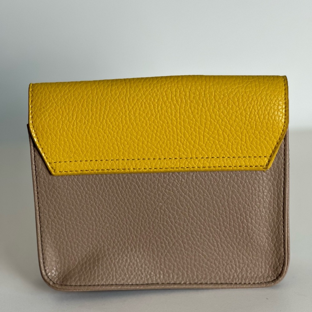 Furla Ltd Edition Collectible Amenity Cosmetic Bag Clutch Faux Leather Yellow - Picture 5 of 6